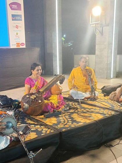 An outdoor concert in Whitefield, where the wind decided to join in. As a performing artist, you learn to embrace these challenges, it's all part of the adventure of live music.