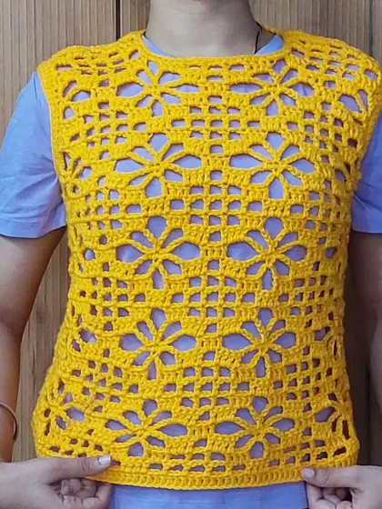 This front-on shot of the Argalia Bloom Top shows the beautiful drape of the fabric. I can create this in any color to match your wardrobe.
