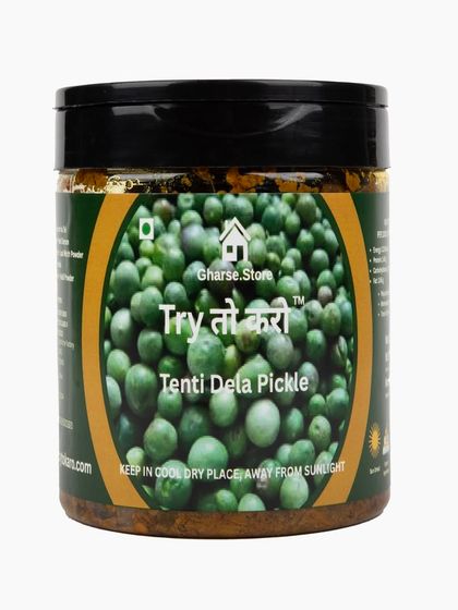 A medium jar of Tenti Dela Pickle on a white background.