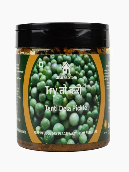 A medium jar of Tenti Dela Pickle on a white background.