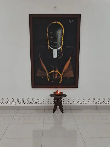 The Dhyanalinga, a complete energy form, represented in our space. A single lamp burns before it, a symbol of the eternal light within.
