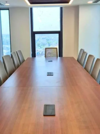 Another view of a large conference room in our Delhi office, ready to host our clients and teams.