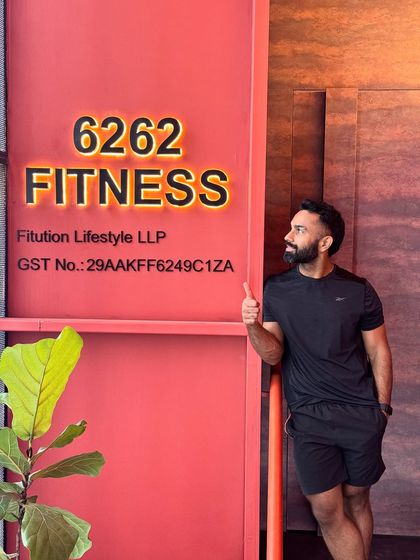 A proud moment at the entrance of 6262 Fitness in Bengaluru. This expansion is a dream come true and a testament to over a decade of hard work and dedication.
