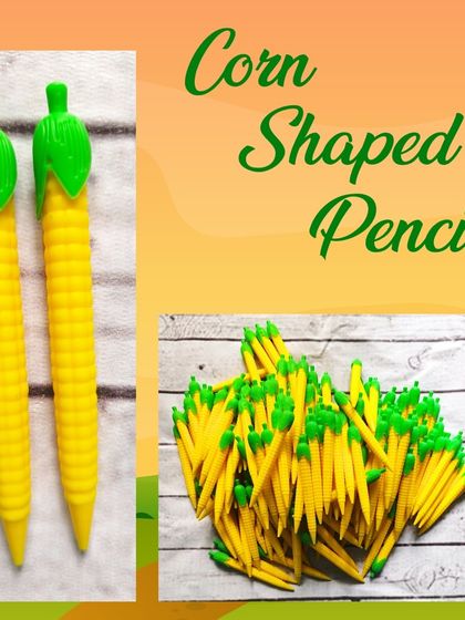 These quirky corn-shaped pencils are a fun and unique stationery item. I dispatched almost 200 of these for a "Vegetable Day" event at a preschool.