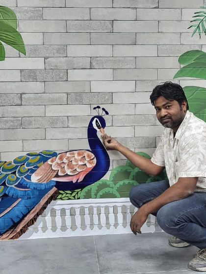 Shagufta - Mural and Wall Art Painting From Blank Wall to Final Stroke photo 27