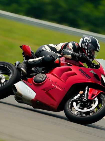 Capturing the red monster in its natural habitat. The Panigale V4 is a masterpiece of engineering, and the track is its playground.