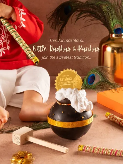 My desserts are made for the whole family, even the littlest members. Our Janmashtami Matki Phodd Piñata is a fun, smashable chocolate treat that's completely safe for babies over 6 months to enjoy.