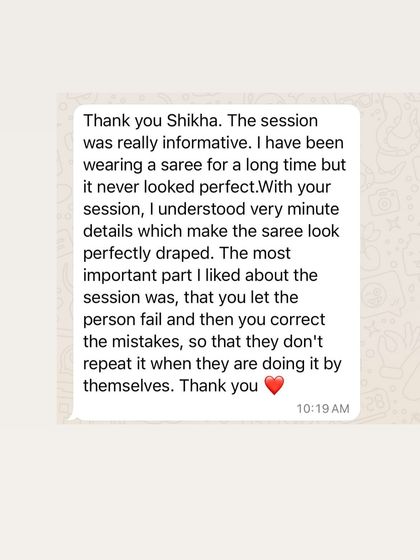Shikha Agarwal - Personal Saree Draping Classes Words from My Wonderful Students photo 6