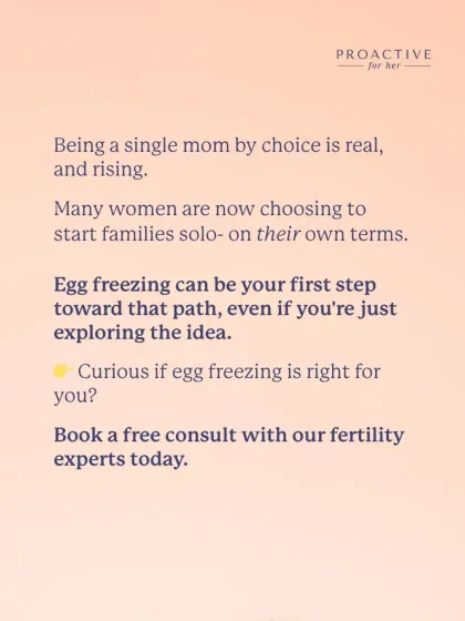 The choice to be a single mom is real and rising. For women exploring this path, egg freezing is a practical first step. I offer free consults to help you understand if this is the right option for you.