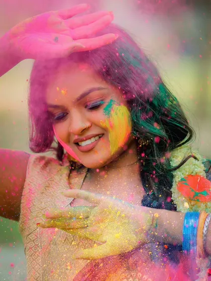 Fun, themed shoots are a great way to get creative. This Holi festival shoot is all about capturing vibrant colors and joyful energy.