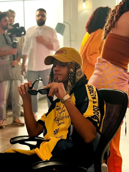 A candid shot from a video shoot. "Jee le beta aane wali maut hai!!" Living in the moment is what it's all about.
