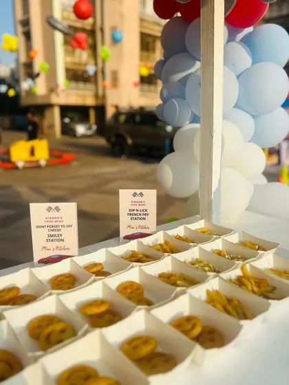 This Chip n Dip station was a huge hit with both kids and adults. I offer a variety of fries, smileys, and dips to create a fun, interactive snack corner.