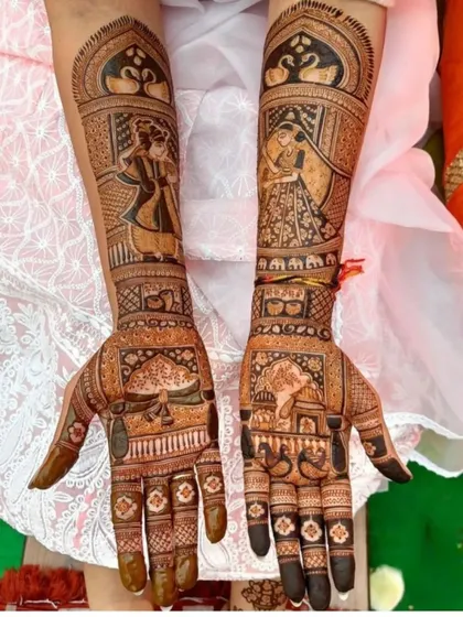 A beautiful depiction of a Sikh bride and groom, showcasing our ability to create culturally specific and respectful designs.