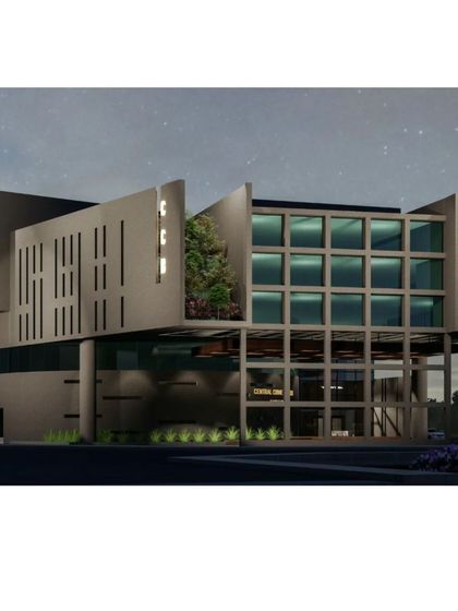 This is a duplicate of ID 49. A night view render of the Bangalore Public Office.