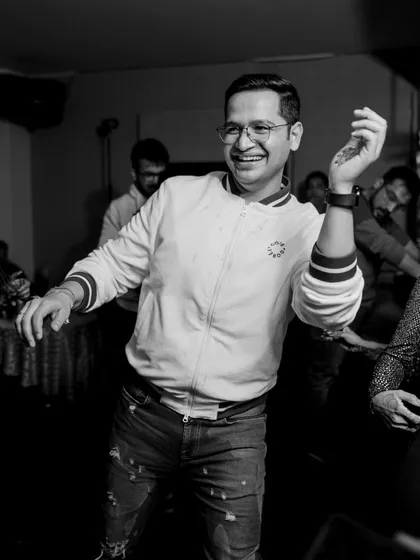 A happy dancer caught in the moment. We believe everyone can dance, and our easy to follow choreography helps bring out the dancer in you.