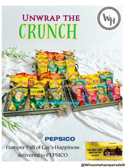 I was excited to deliver this 'hamper full of happiness' to the team at PepsiCo. It was a fun project, celebrating the iconic crunch of Lay's chips in a vibrant, branded gift.