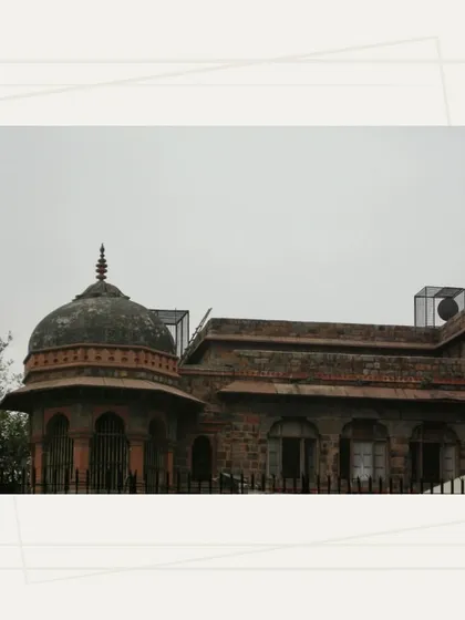 A detail of the architecture of the old St. Stephen's College building, showing the blend of colonial and Indian design elements.