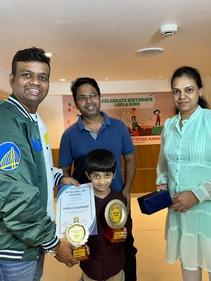 Dhanush receives his awards for successfully passing both the Junior and Senior levels of the abacus course. Congratulations on your hard work!