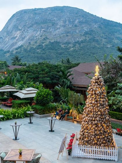 Our eco-friendly Christmas tree, with the majestic Nandi Hills in the background, created a magical setting for our tree-lighting ceremony and holiday celebrations.