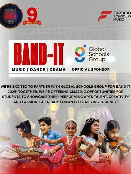 We are excited to partner with the Global Schools Group for the 9th edition of Band-It. This collaboration helps us expand our reach, offering more students across India the chance to showcase their talent in music, dance, and drama.