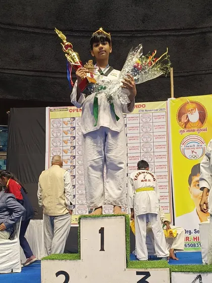 Standing tall on the number one spot. This student's hard work and training have paid off.