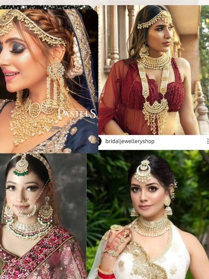 A collage featuring four diverse looks, from a modern statement necklace to a traditional choker, highlighting the variety in my collection.