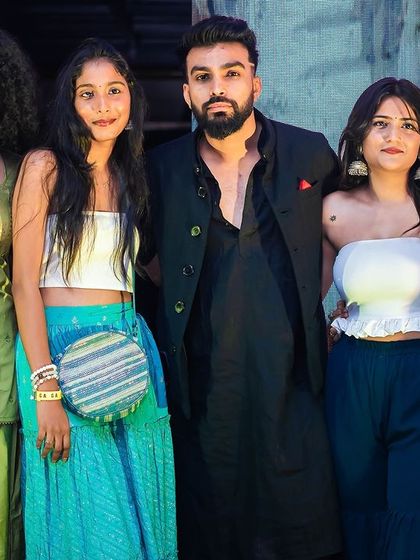 Posing with some of the best-dressed guests at the Sunburn Ethnic Day party. The effort everyone put into their outfits was amazing.