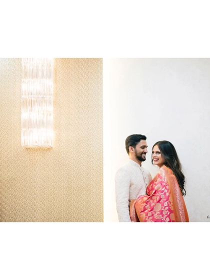 A minimalist and artistic portrait. By placing the couple to one side, I created a composition that feels modern and clean, highlighting their connection against a simple background.