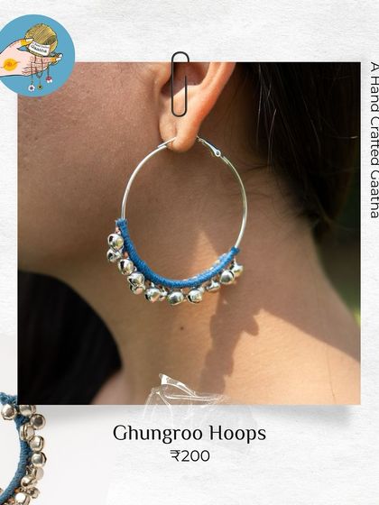 Make some noise with these 'Ghungroo' hoops! I've combined traditional ghungroos with my crochet work for a fun, fusion look that jingles with every step.