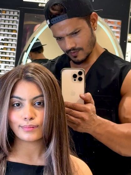 Different angles of this icy blonde balayage, showing how the color shifts and shines in the light. The placement is designed to look beautiful from all sides.