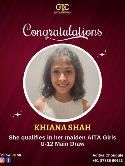 A big milestone for Khiana Shah, who qualified for her maiden AITA Girls U-12 Main Draw. This is just the beginning of her journey.