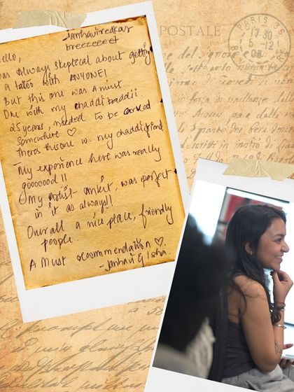 A heartfelt, handwritten recommendation from friends who chose our studio to commemorate their 25-year bond.