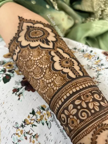 Another detailed shot of Maheen's forearm, highlighting the beautiful patterns and clean lines.