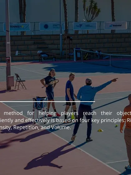 Our training philosophy is built on four key pillars. This graphic outlines our core principles: Rigor, Intensity, Repetition, and Volume, the foundation of the French Touch Method for developing elite players.