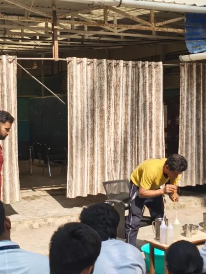 A live demonstration of a Shuddhi Kriya technique for an audience of medical students. We believe in experiential learning, allowing future healthcare professionals to witness and understand these traditional practices firsthand.