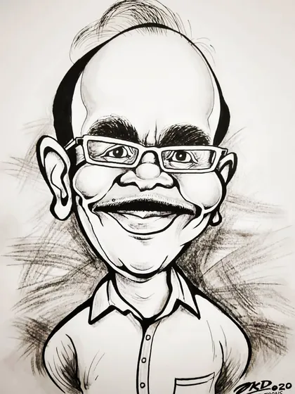 I created this caricature for an NGO in Hyderabad. A unique gift like this brings a priceless smile, which is the ultimate reward for me as an artist.