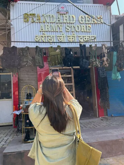 Sourcing for a project at an army supply store. Sometimes finding the right costume piece means looking in the most unexpected places. This is the treasure hunt part of my job.