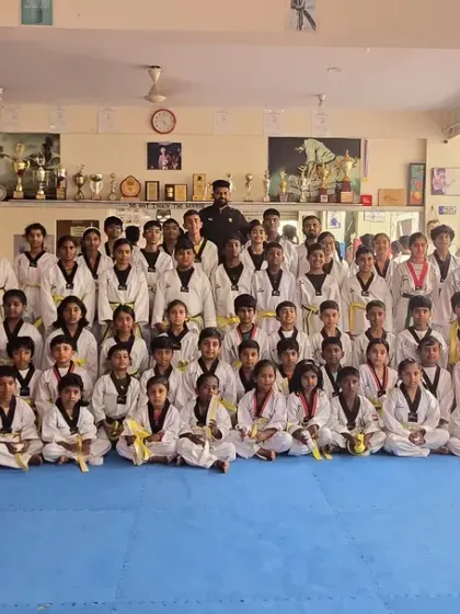 Another angle of our proud students after their belt exam. The journey continues.