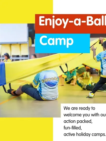 We are always ready to welcome you to our action-packed, fun-filled, and active holiday camps. This shot captures the energy of our group activities, where kids learn and play together.