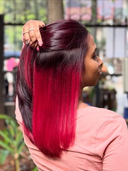 This is our Vino color, blended to perfection. It features a deep wine base with a pop of bright red underneath for a surprise effect.