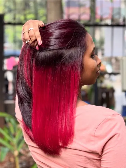 This is our Vino color, blended to perfection. It features a deep wine base with a pop of bright red underneath for a surprise effect.