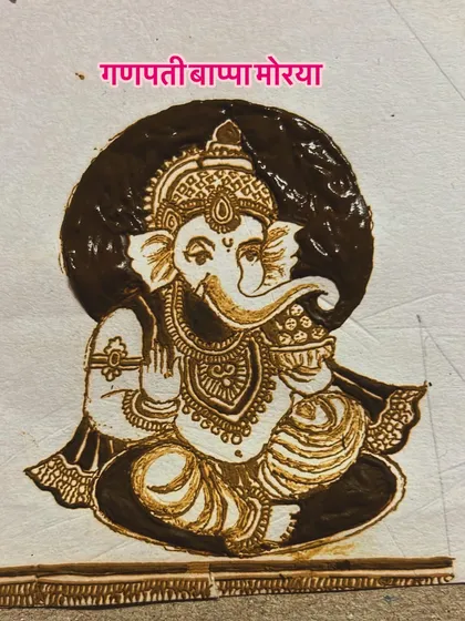 We start our journey with figures by practicing on paper. Here is a complete Ganpati Bappa design, where I teach students how to master the form, shading, and intricate details before applying them to skin. Ganpati Bappa Morya.