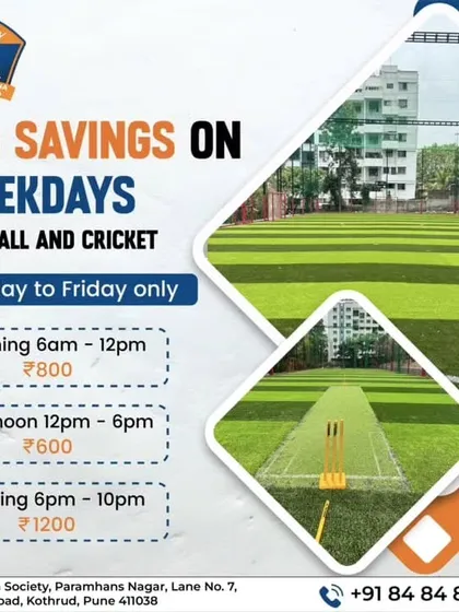Book your favorite sport at Hindu Gymkhana, Kothrud. We offer top-notch facilities for football and cricket with special weekday rates.