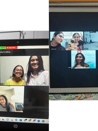 A screenshot from one of our virtual wedding dance lessons. No matter where your crew is located, we can get everyone synced up and ready for the stage.
