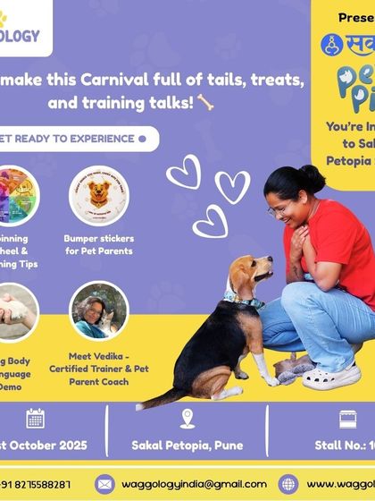 This was our invitation to the Sakal Petopia 2025 event in Pune. We were thrilled to offer dog body language demos, training tips, and a chance for pet parents to meet me in person.