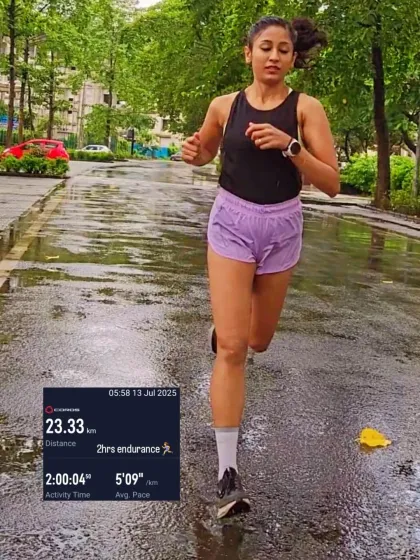 An endurance run covering over 23 kilometers in the rain. This is where discipline takes over. Showing up no matter the conditions builds the mental toughness required to push past your limits on race day.