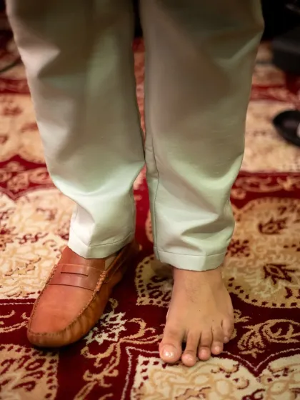 The aftermath of a successful 'juta churai'. It's the small, funny details like this that tell the full story of a wedding.