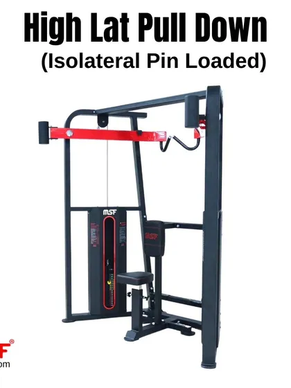 A side view of the High Lat Pulldown machine.