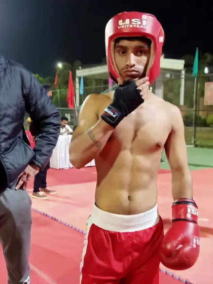 Vishal Bisht ready for his semi-final fight, focused and determined.
