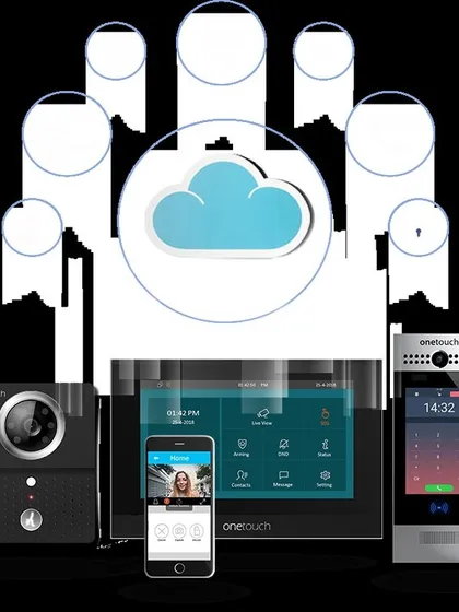 An overview of our integrated, cloud-based security ecosystem. We connect video door phones, biometric readers, and mobile applications, allowing you to manage all aspects of your property's security through a single, unified platform.